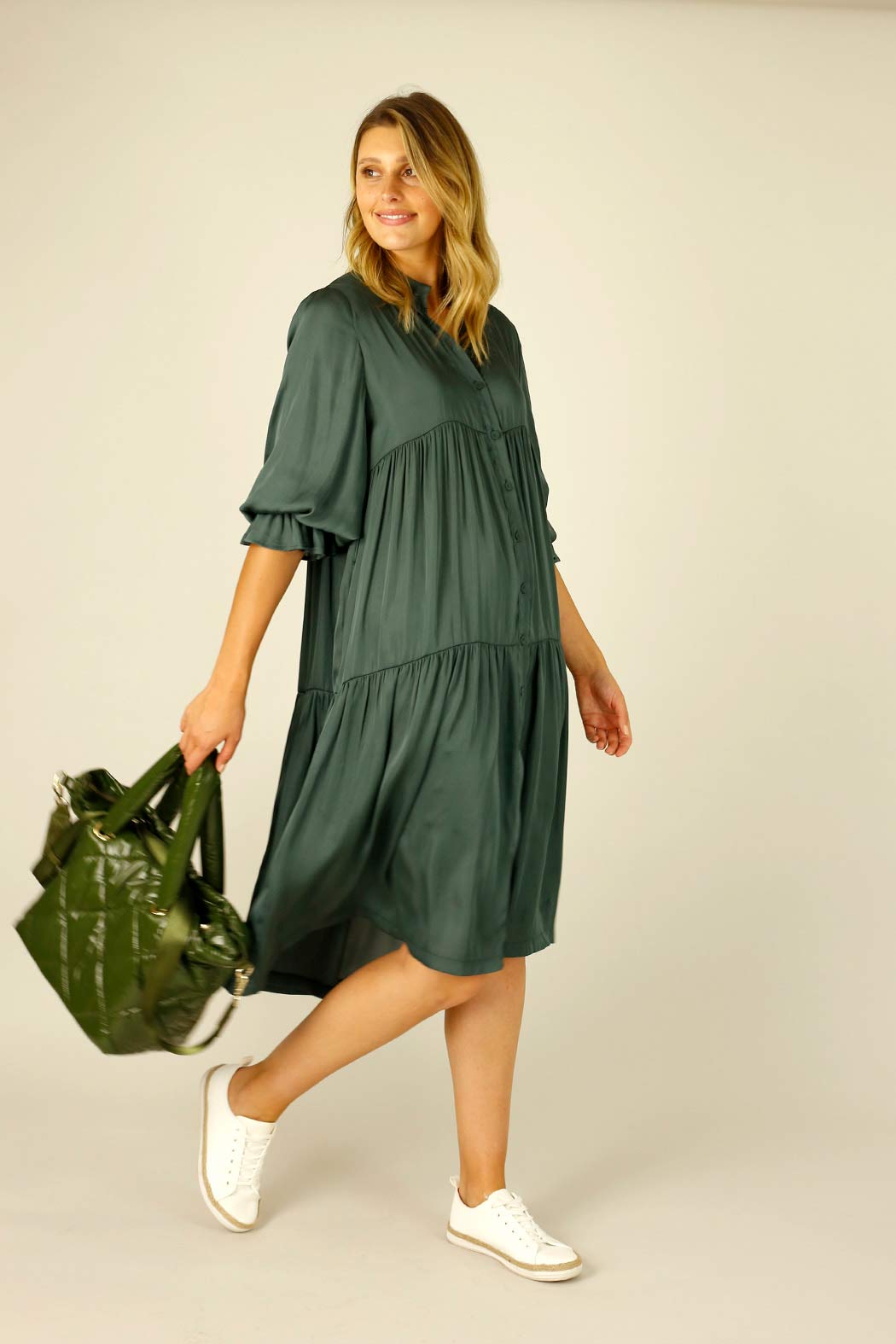 Teal Silky Quinn Shacket Dress - SALE
