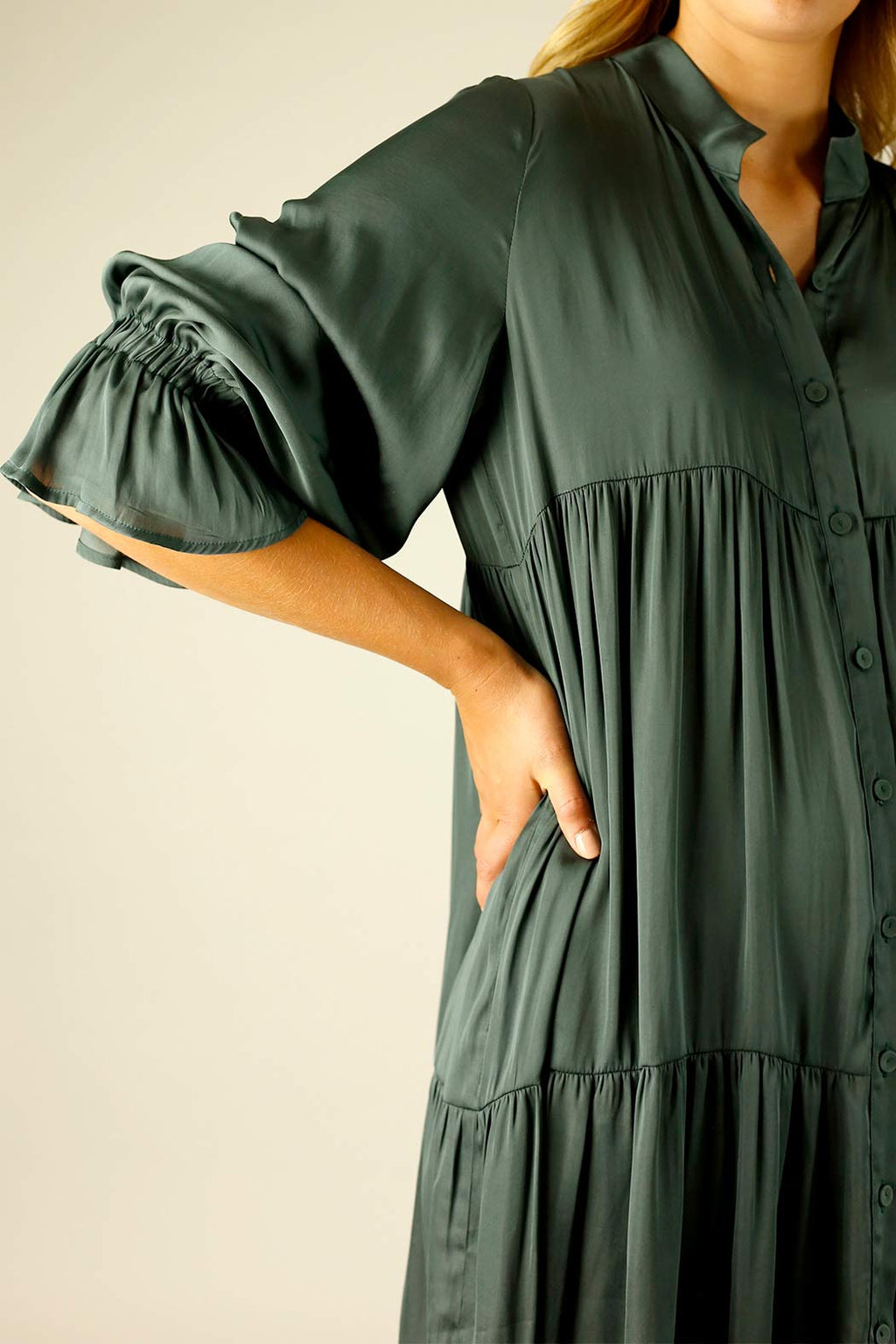 Teal Silky Quinn Shacket Dress - SALE