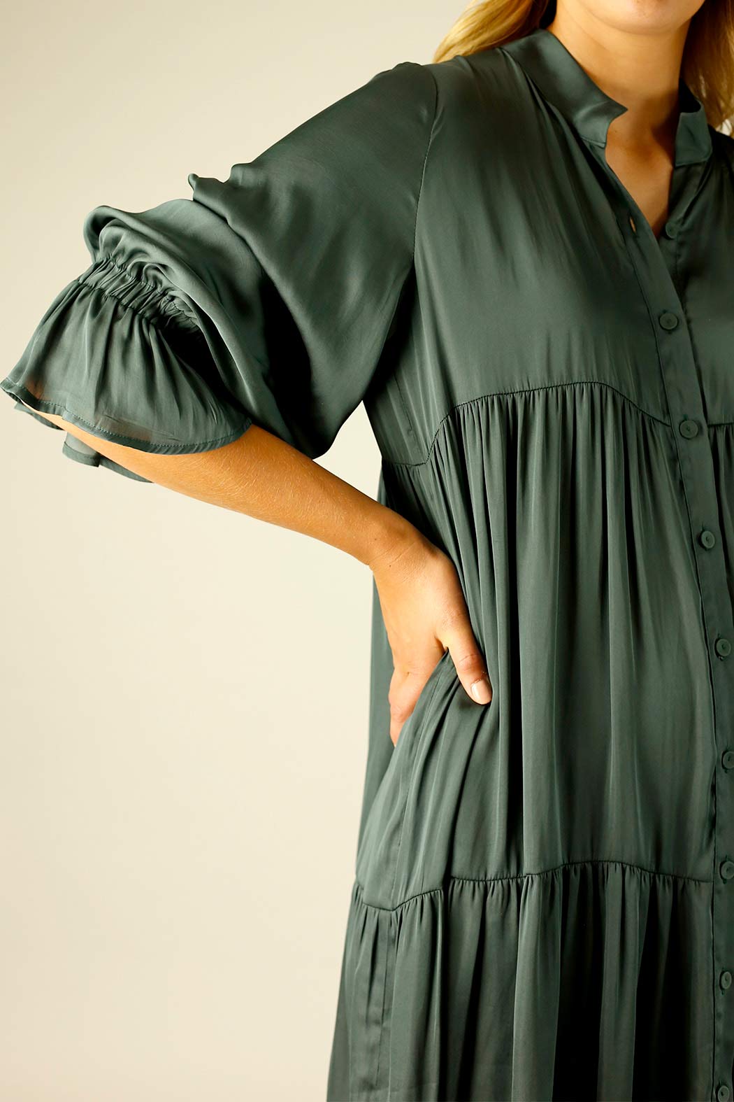 Teal Silky Quinn Shacket Dress - SALE