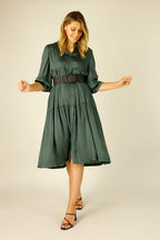 Teal Silky Quinn Shacket Dress - SALE