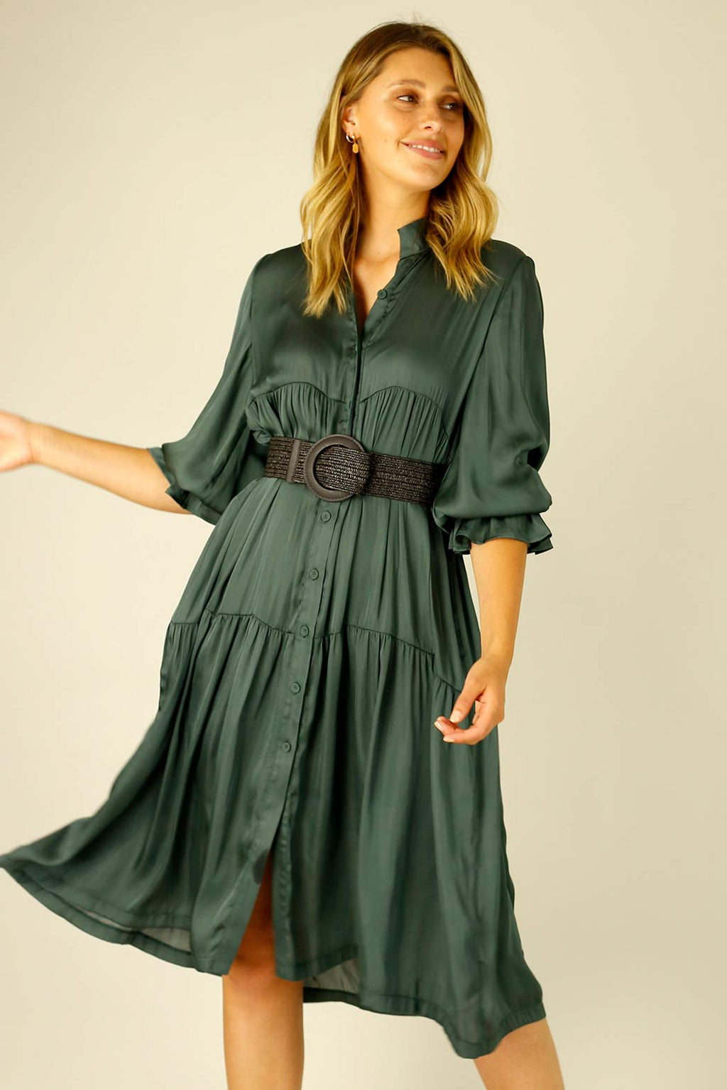 Teal Silky Quinn Shacket Dress - SALE
