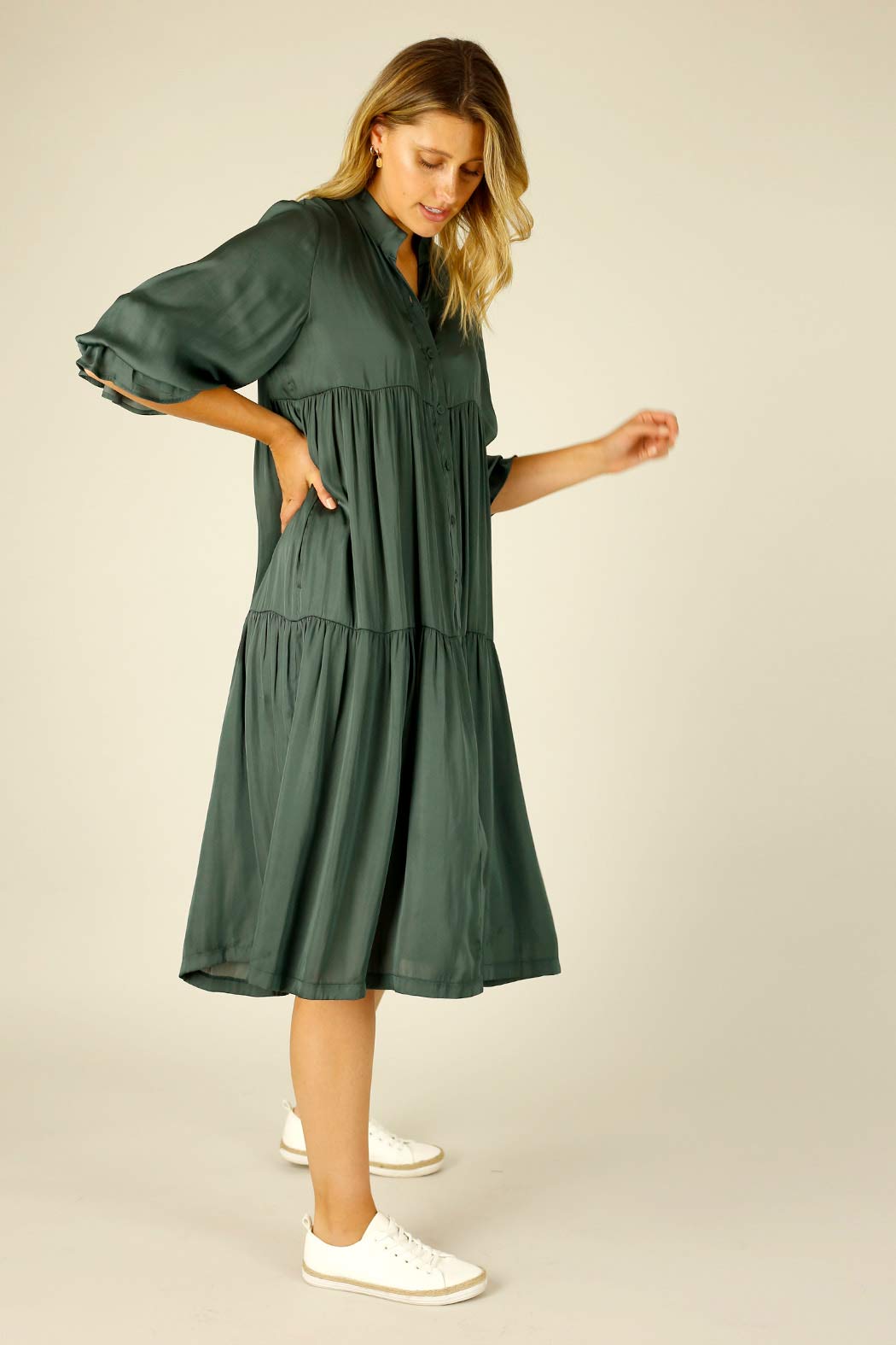 Teal Silky Quinn Shacket Dress - SALE