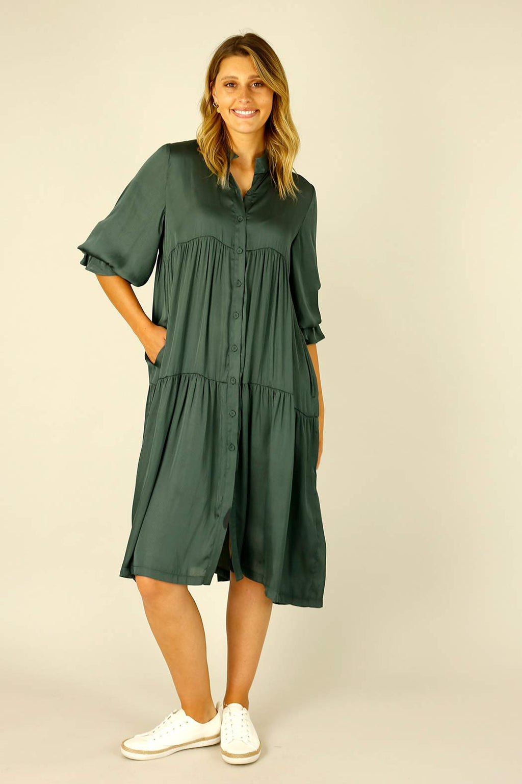 Teal Silky Quinn Shacket Dress - SALE