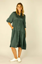 Teal Silky Quinn Shacket Dress - SALE