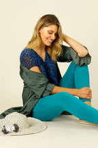 Teal Silky Quinn Shacket Dress - SALE