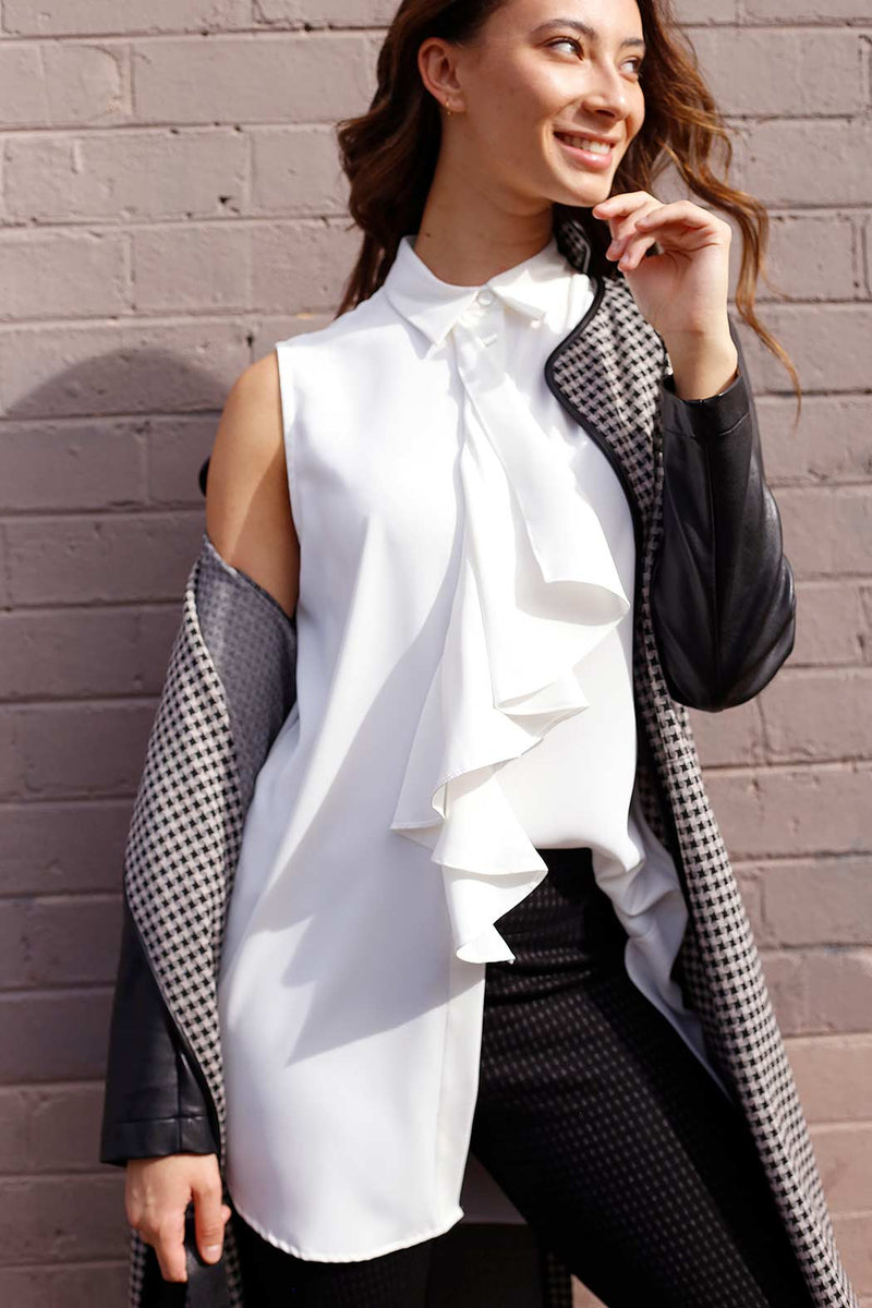 Ivory Soft Touch Flounce Shirt