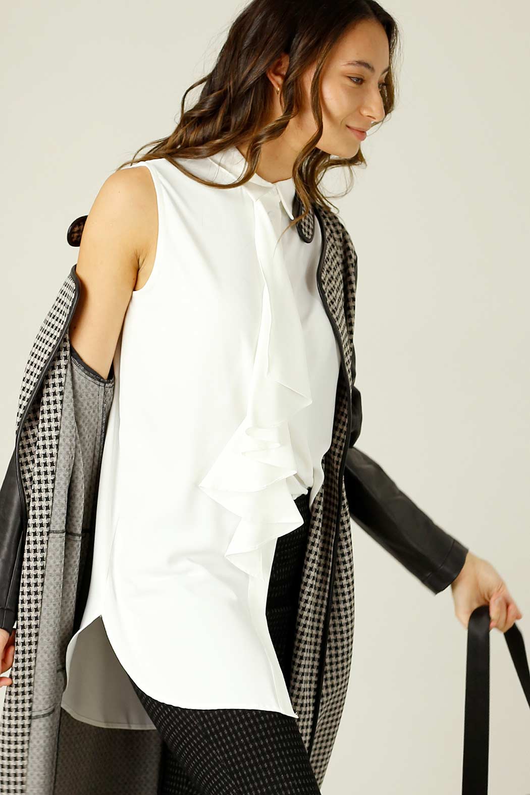 Ivory Soft Touch Flounce Shirt