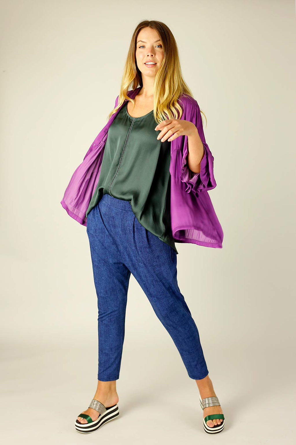 Magenta Silky Quinn Shacket Shirt - OULET SALE