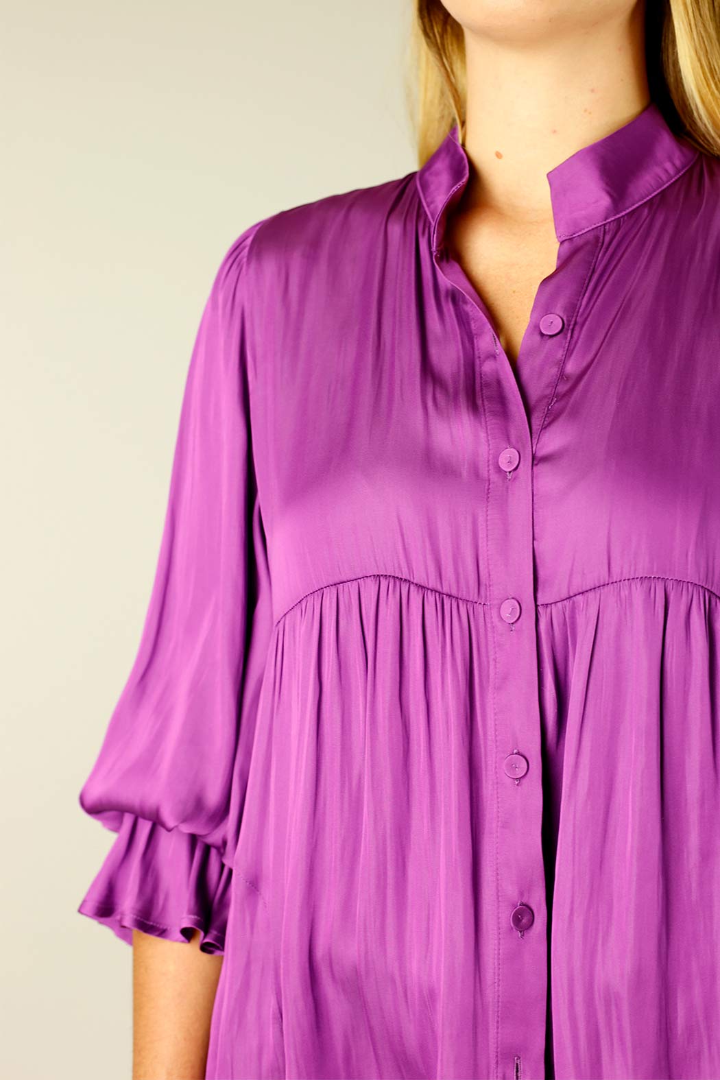Magenta Silky Quinn Shacket Shirt - OULET SALE