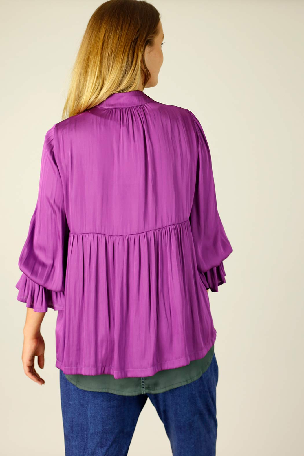 Magenta Silky Quinn Shacket Shirt - OULET SALE
