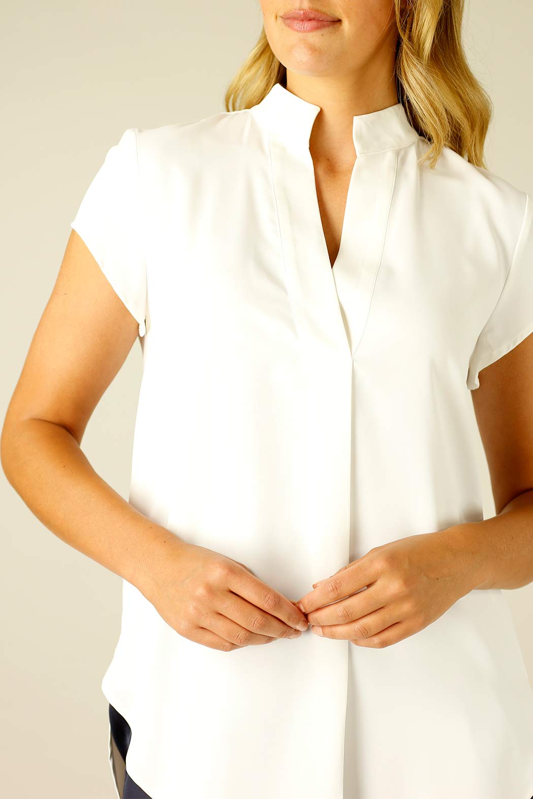 Ivory Soft Touch Cap Blogger Top - SALE