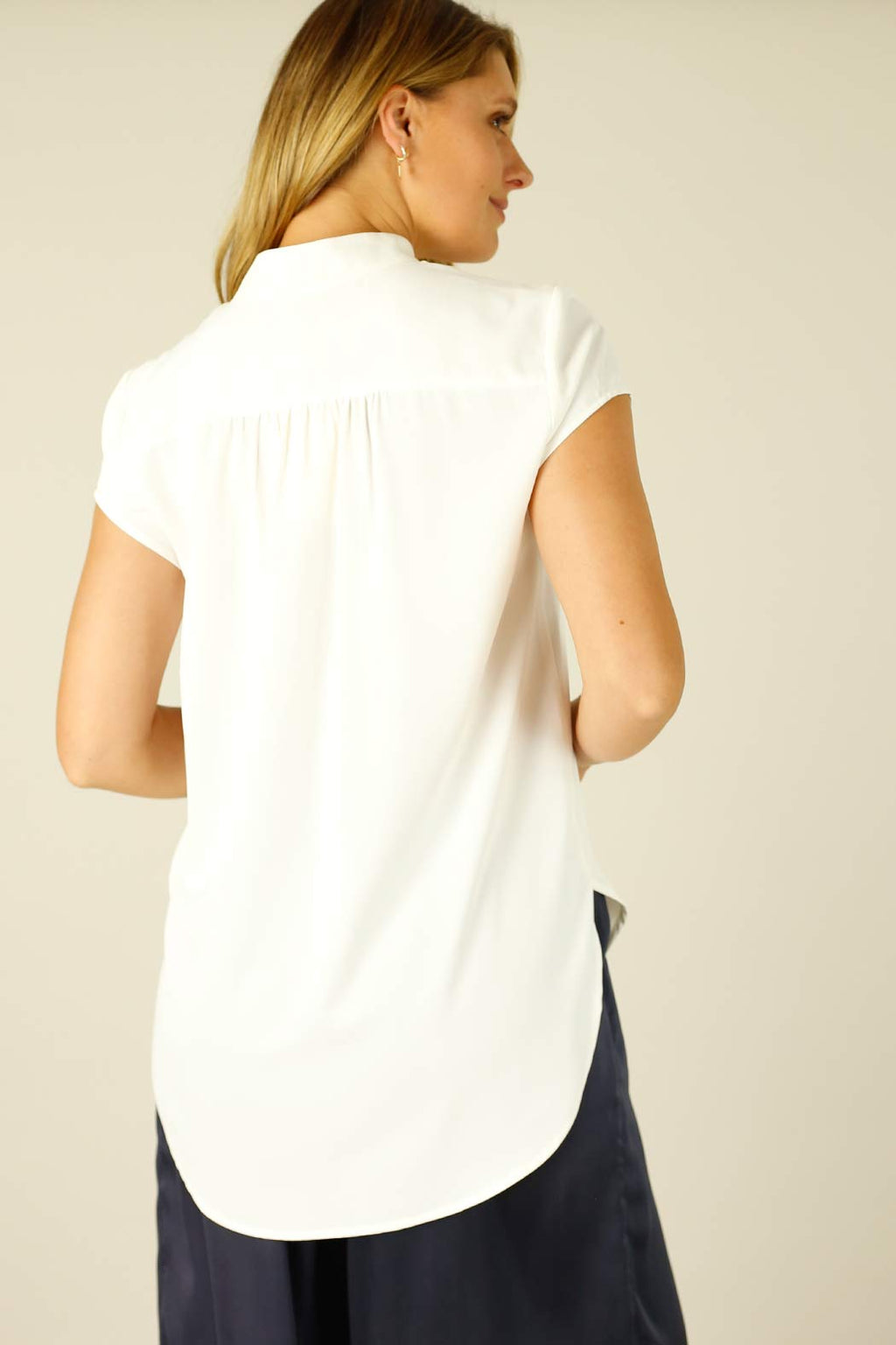Ivory Soft Touch Cap Blogger Top - SALE