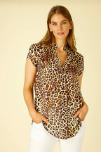 Yellow & Peach Chiffon Cap Blogger Top