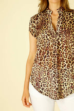 Yellow & Peach Chiffon Cap Blogger Top