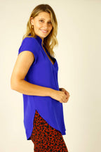 Cobalt Soft Touch Cap Blogger Top - SALE