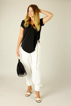 Black Soft Touch Sydney Cap Blouse