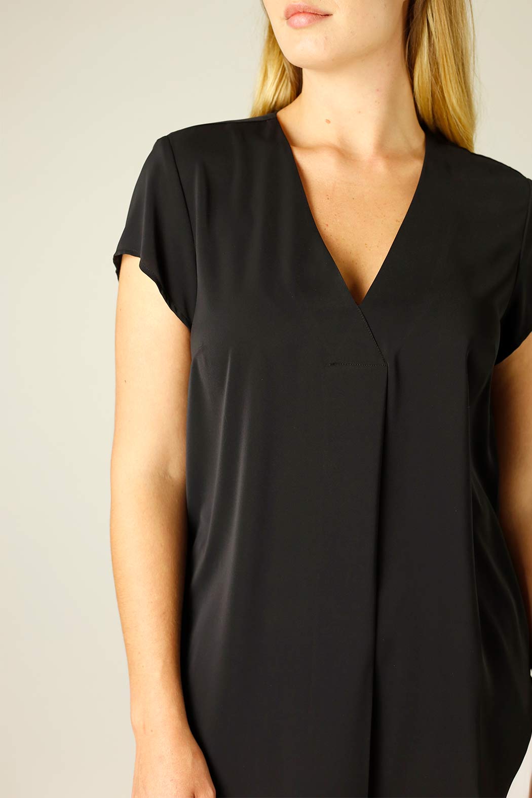 Black Soft Touch Sydney Cap Blouse