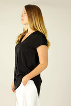 Black Soft Touch Sydney Cap Blouse