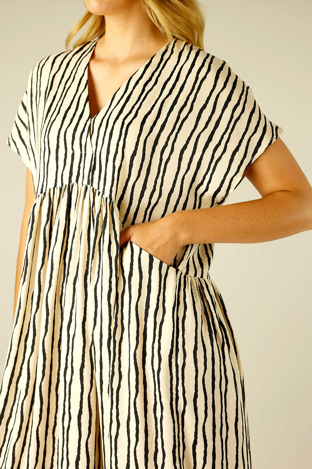 Stripe Silky Bondi Kaftan Dress