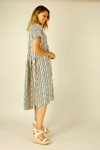 Stripe Silky Bondi Kaftan Dress
