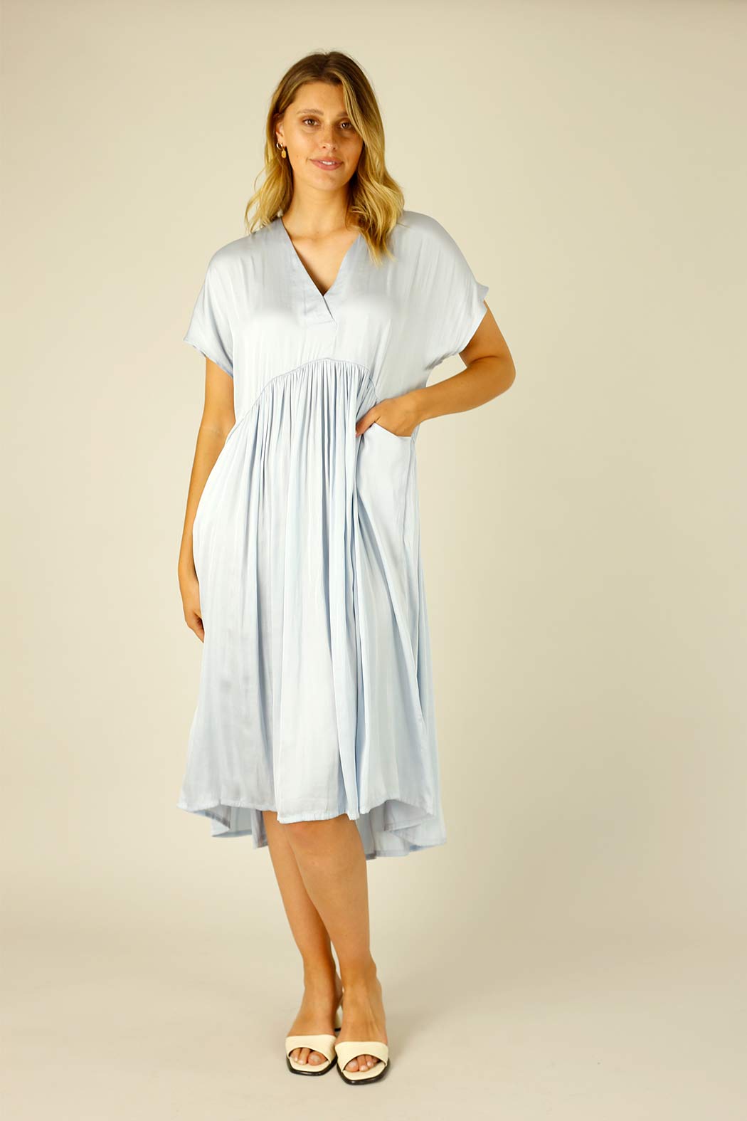 Light Blue Silky Bondi Kaftan Dress - SALE