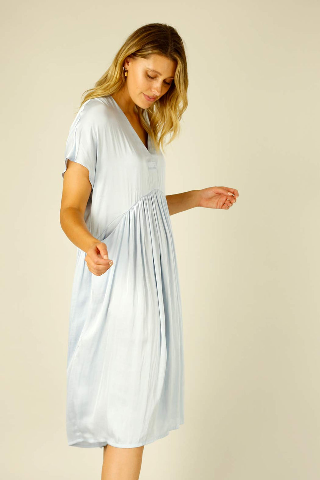 Light Blue Silky Bondi Kaftan Dress - SALE