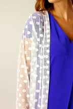 White Spot Mesh Sleek Cardi