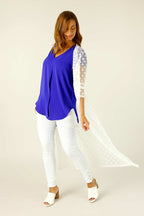 White Spot Mesh Sleek Cardi