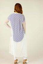 White Spot Mesh Sleek Cardi