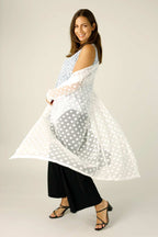 White Spot Mesh Sleek Cardi