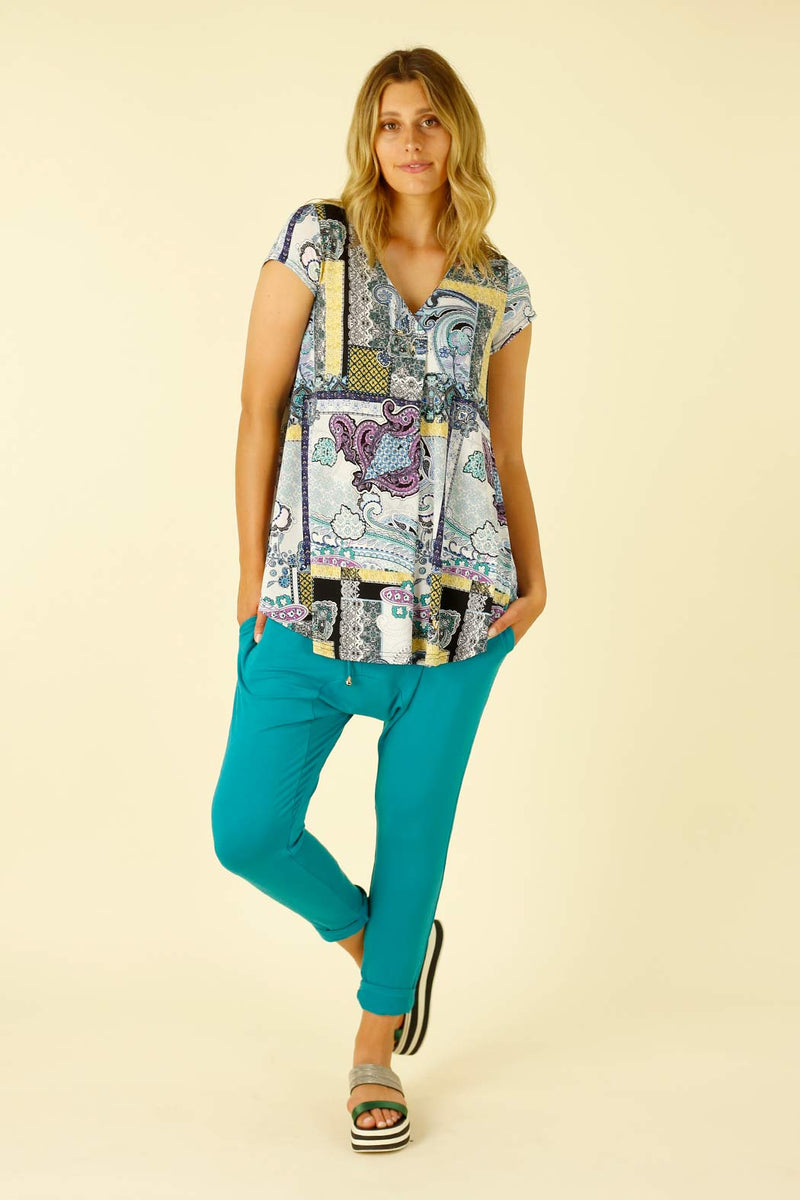 Paisley Jersey Coolli Cap Sleeve