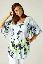 Floral Jersey Bell Sleeve Top - SALE