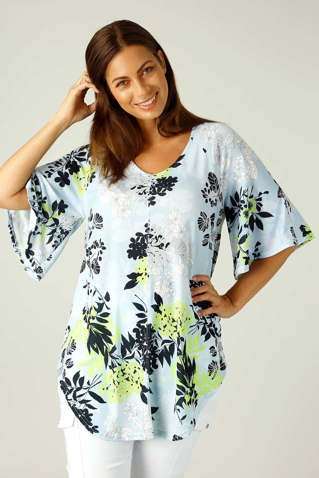 Floral Jersey Bell Sleeve Top - SALE