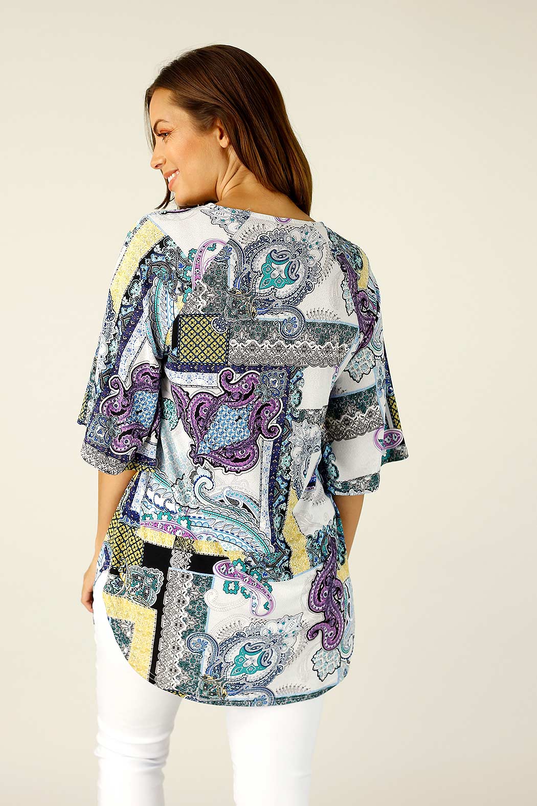 Paisley Jersey Bell Sleeve Top - FINAL SALE