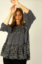 Black & White Nano Patchwork Top - SALE