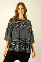 Black & White Nano Patchwork Top - SALE