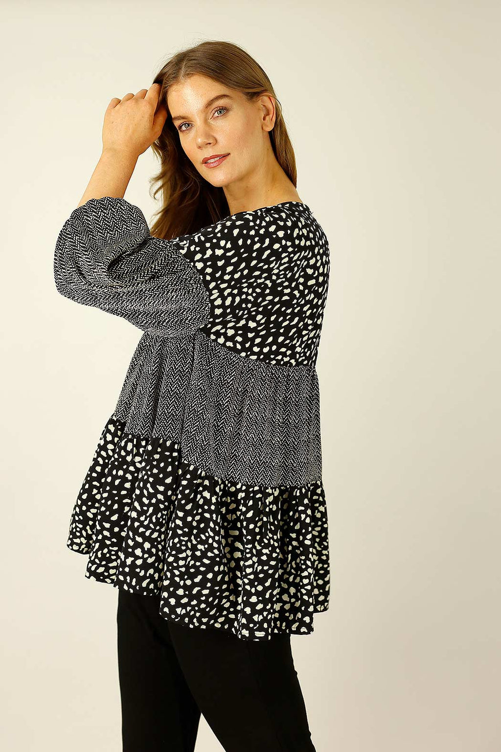 Black & White Nano Patchwork Top - SALE