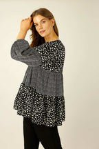 Black & White Nano Patchwork Top - SALE