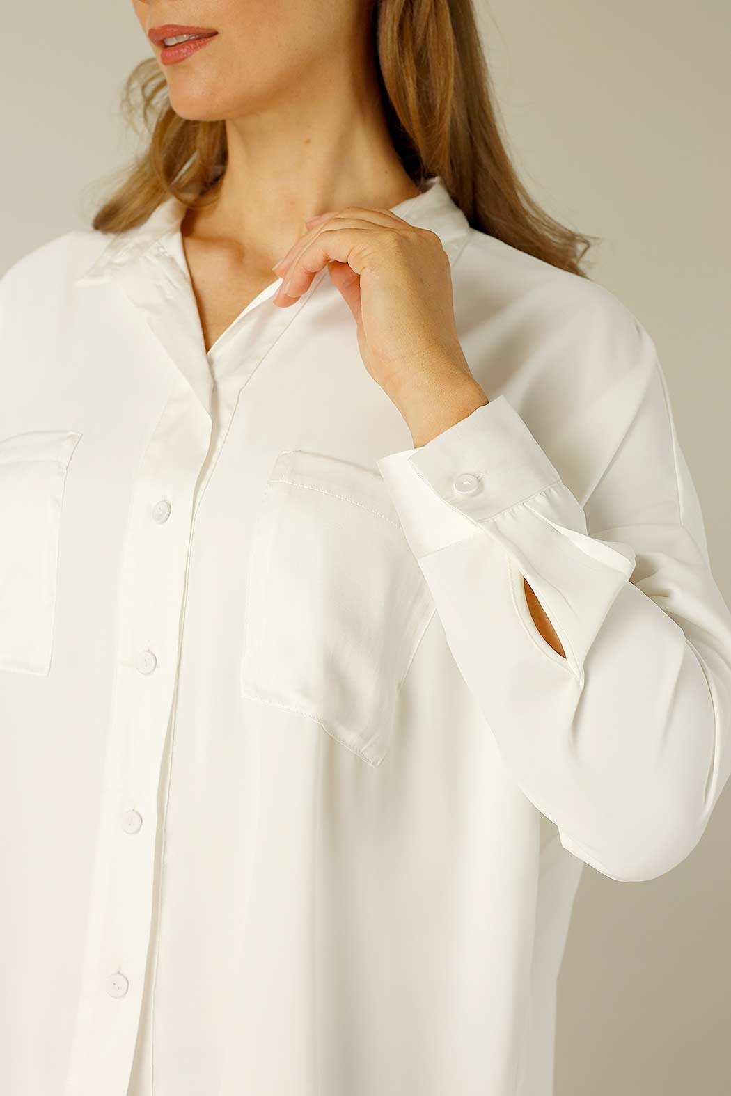 White Soft Touch Patchwork Overshirt - SALE