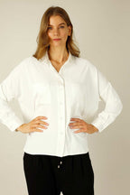 White Soft Touch Patchwork Overshirt - SALE