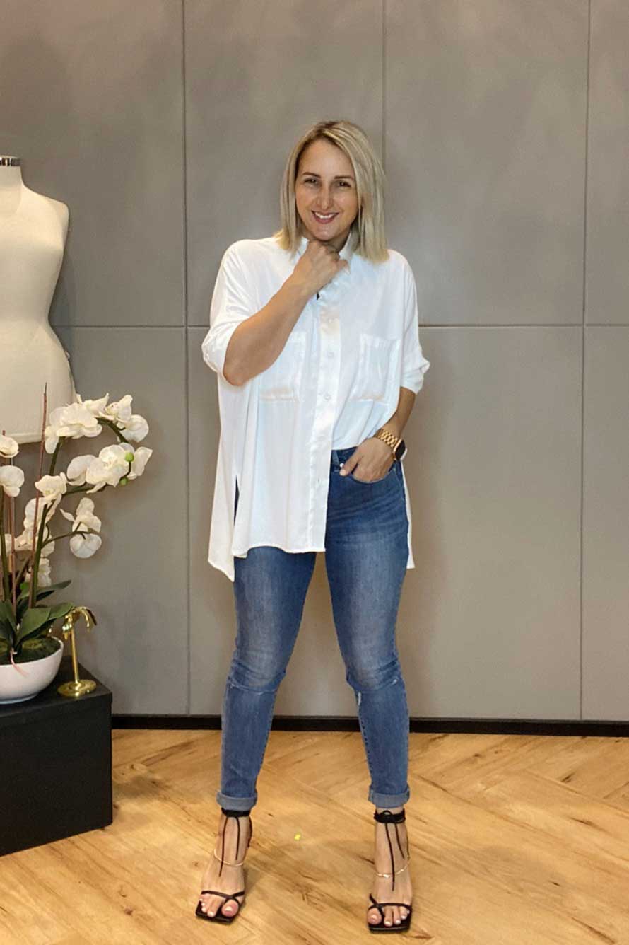 White Soft Touch Patchwork Overshirt - SALE