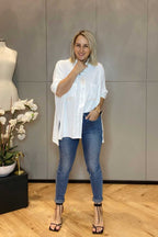 White Soft Touch Patchwork Overshirt - SALE