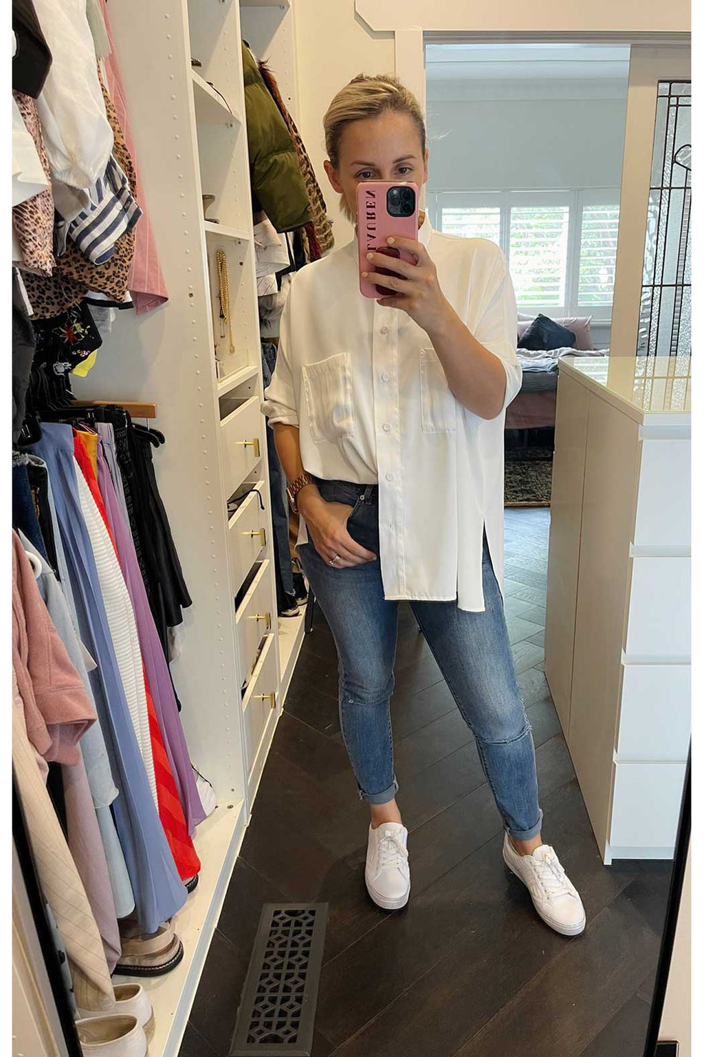 White Soft Touch Patchwork Overshirt - SALE