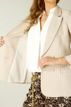 Putty Pinstripe Casablanca Blazer - SALE
