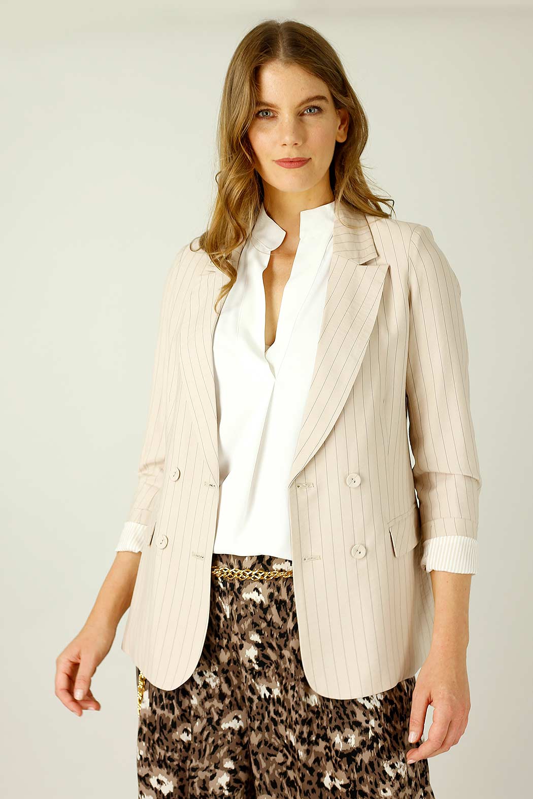 Putty Pinstripe Casablanca Blazer - SALE