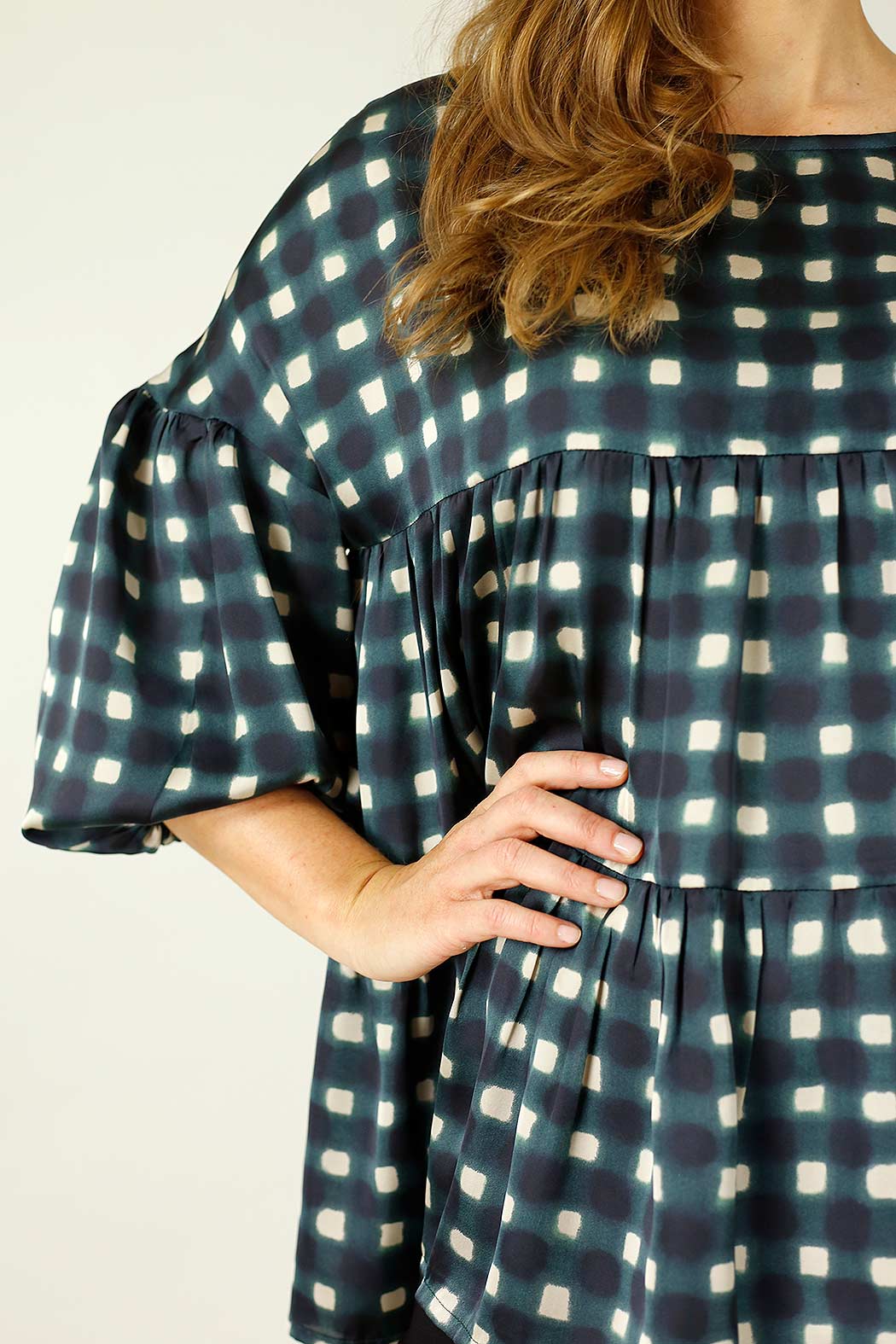 Teal Window Nano Patchwork Top - SALE
