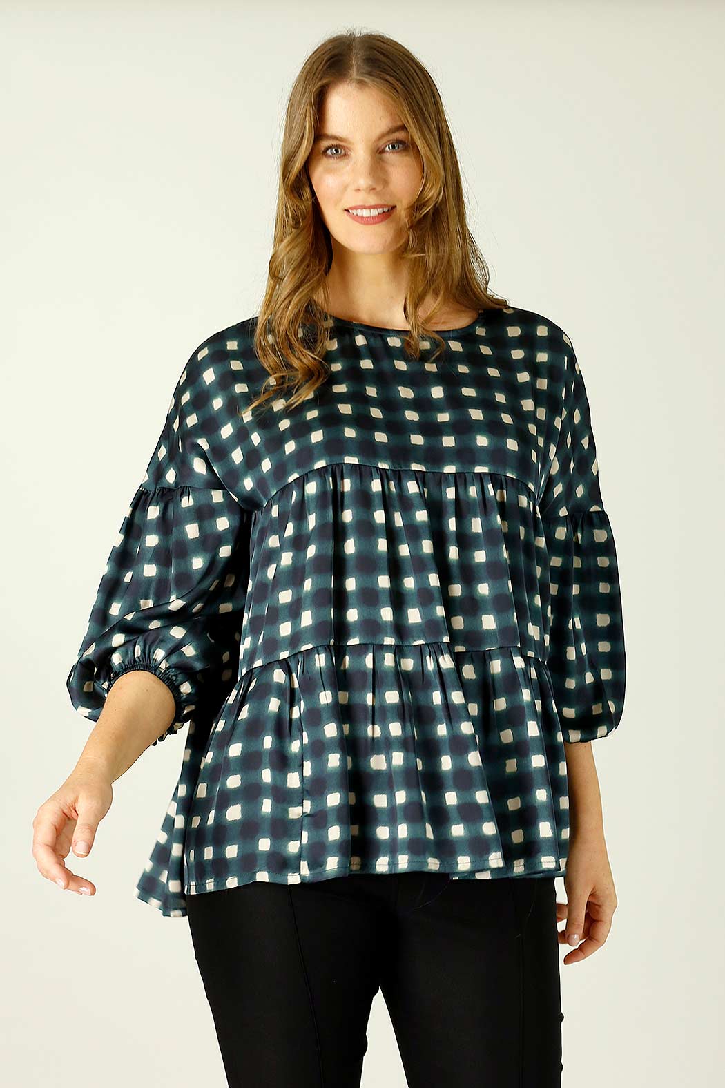 Teal Window Nano Patchwork Top - SALE