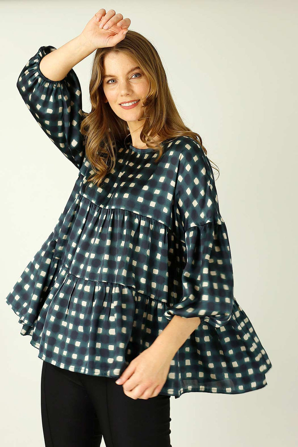 Teal Window Nano Patchwork Top - SALE