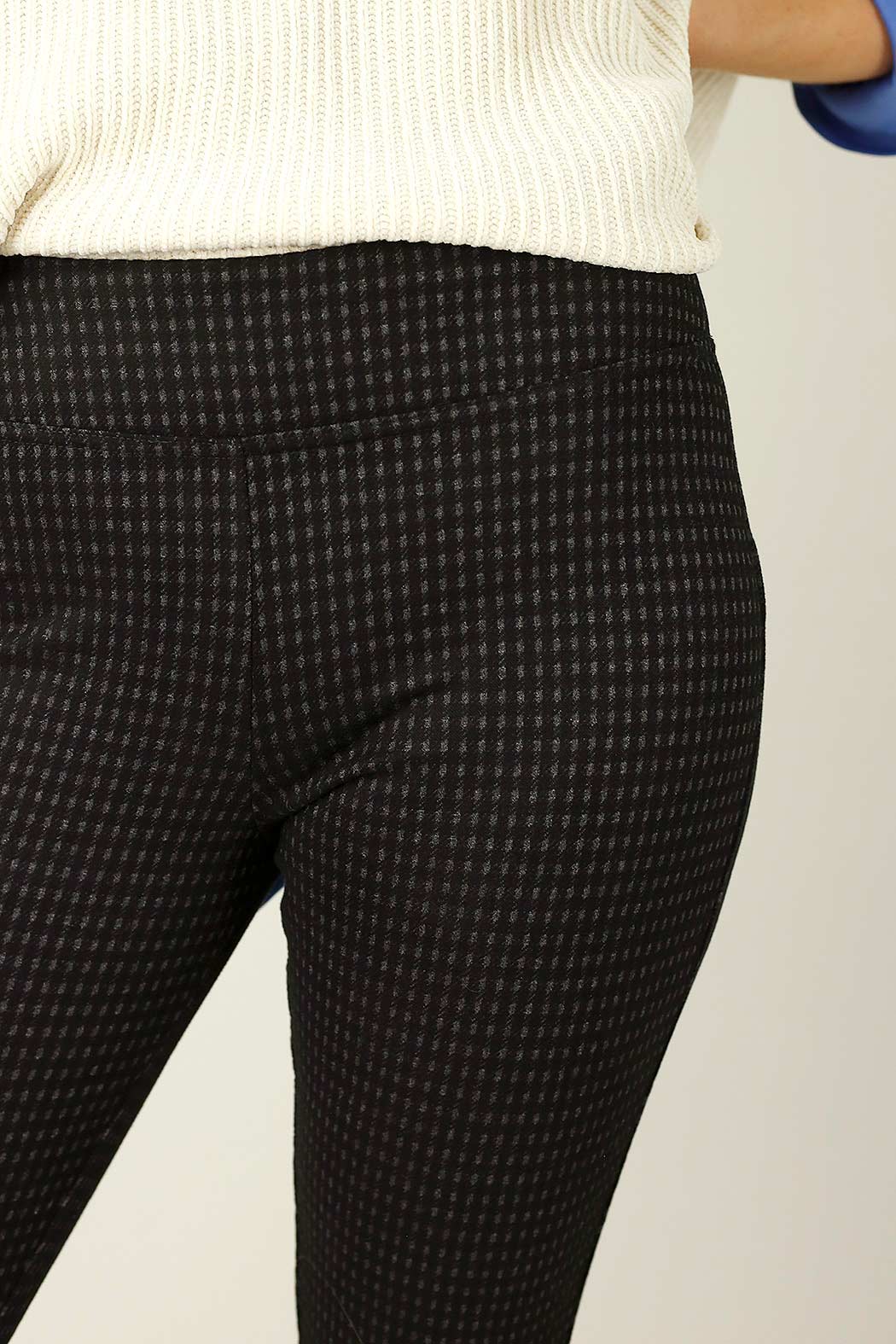 Black Grey Ponte Slim Pant