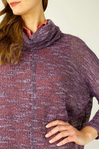 Plum Distressed Cowl Overtop - SALE